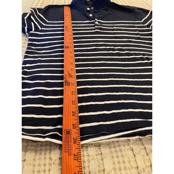 J. Crew Mens Polo Shirt Navy White Striped Short Sleeve Size Medium J.Crew - Picture 8 of 10